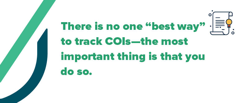 what is the best way to track cois?