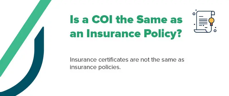 Is a COI the Same as an Insurance Policy_