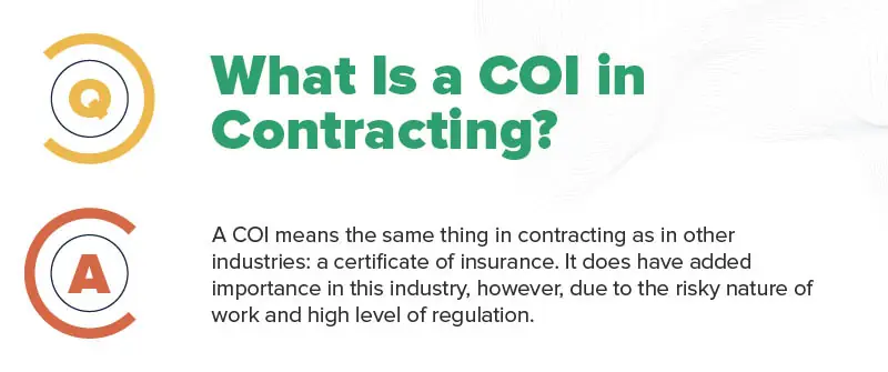 What is a COI in contracting