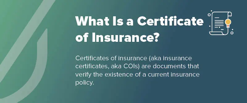A graphic asking "what is a certificate of insurance for events?"